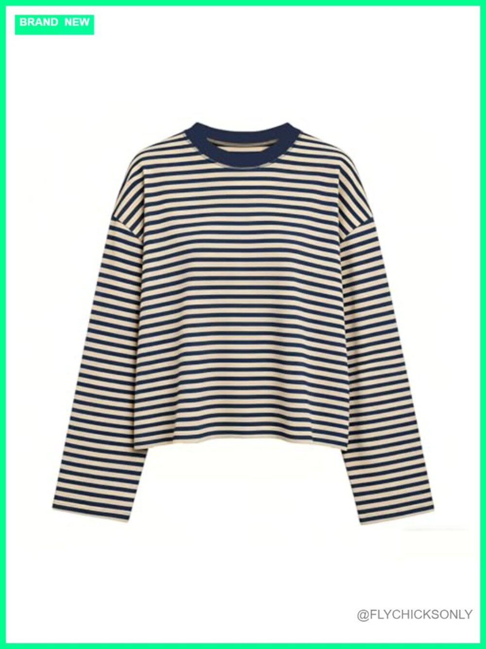 Women Striped Long Sleeve Oversized Sweatshirt Loose Fit Casual Pullover
